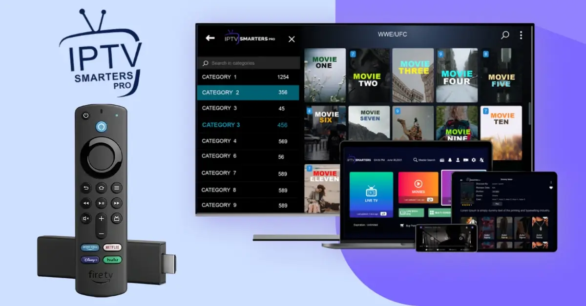 The multi-screen feature of IPTV Smarters Pro showing four different sports channels at once