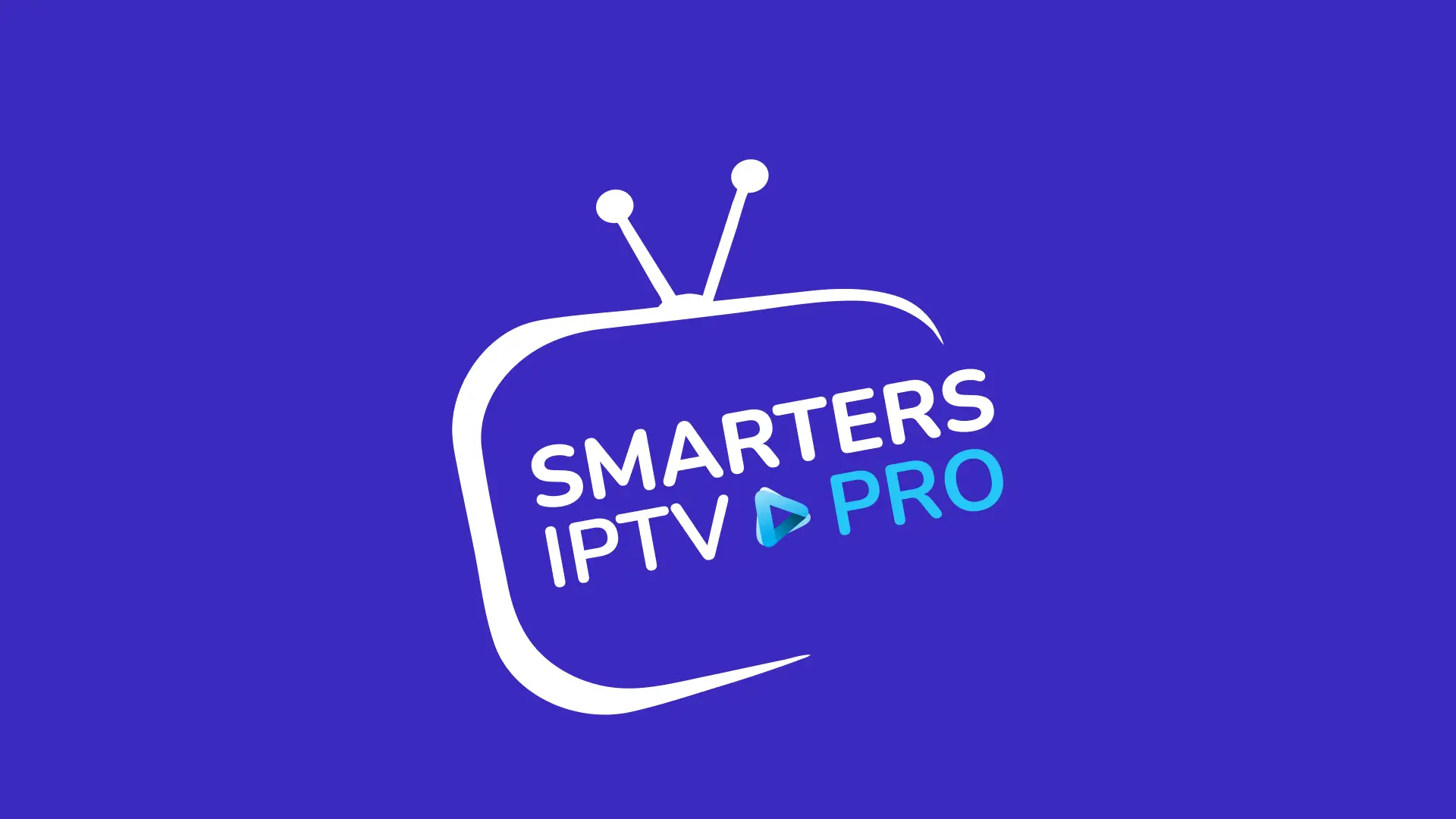 The official logo of the IPTV Smarters Pro application on a television screen