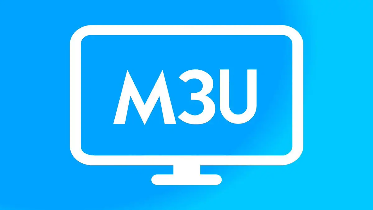 A computer screen showing the text content of an IPTV M3U playlist file